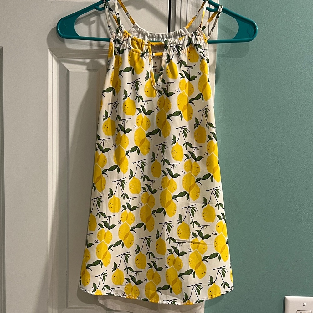 Market & Spruce Lemon Pattern halter top